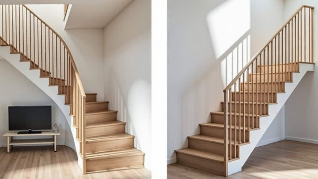 Comparaison entre un monte-escalier droit et un monte-escalier tournant installés dans des maisons de Lansargues