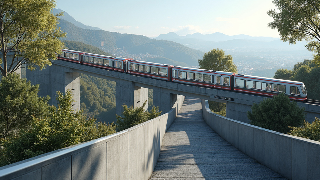 Comparaison technique entre un rail monorail et un birail sur un escalier à Calmont