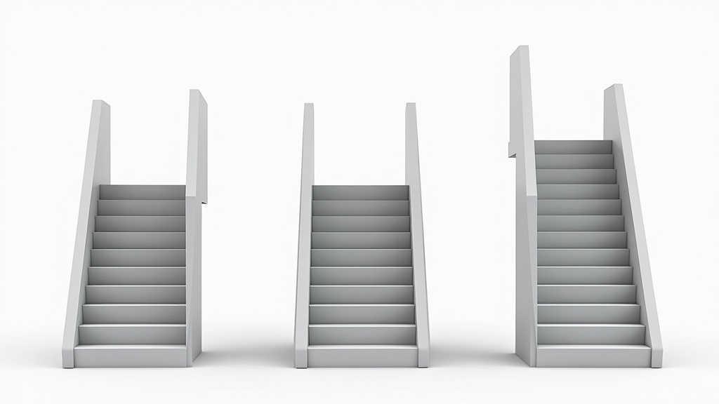 Comparaison visuelle de trois modèles de monte-escaliers : droit, tournant et vertical