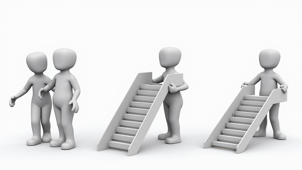 Comparaison visuelle des différents types de monte-escaliers : droit, tournant, extérieur et debout