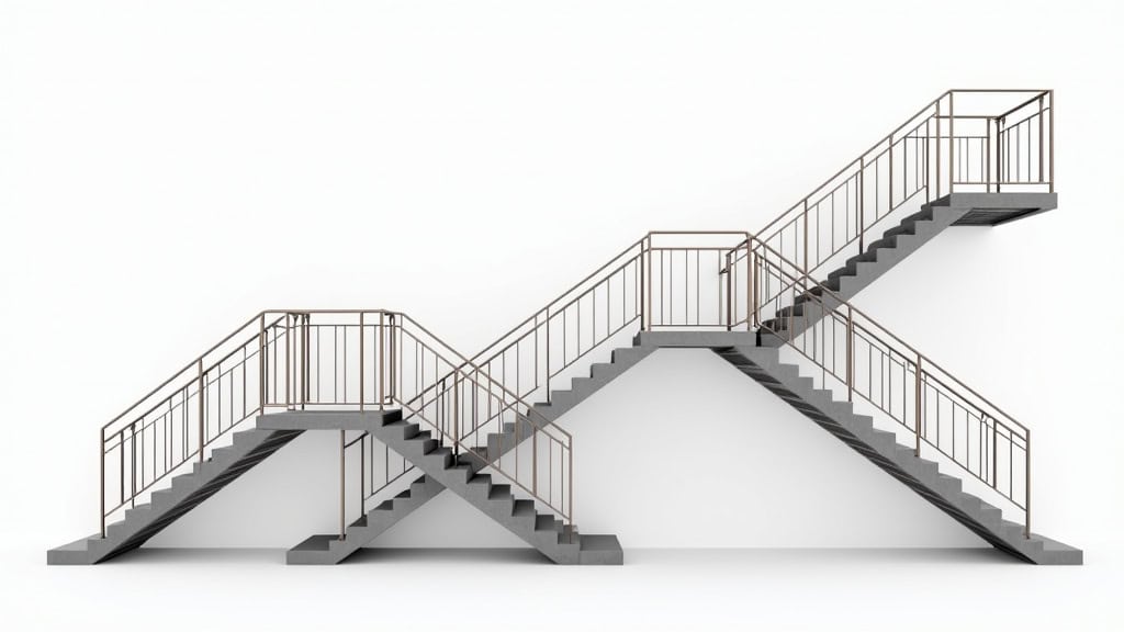 Comparaison visuelle des différents types de monte-escaliers : droit, tournant, extérieur et debout