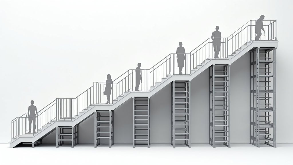 Comparaison visuelle des différents types de monte-escaliers installés à Hénanbihen