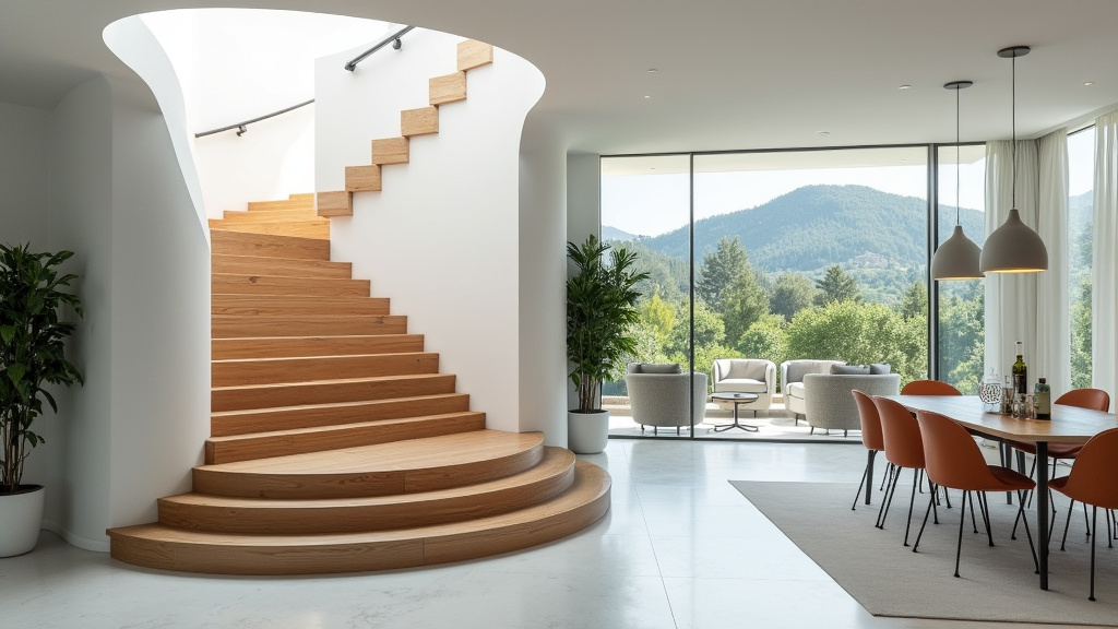 Comparaison visuelle entre un monte-escalier droit et courbe installé à Avèze