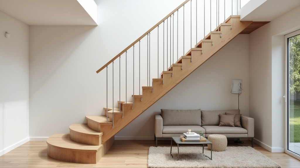 Comparaison visuelle entre un monte-escalier droit et un monte-escalier tournant installé dans une maison à Châtel