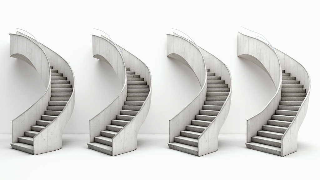 Différents types de monte-escaliers : droit, tournant, colimaçon, extérieur et debout