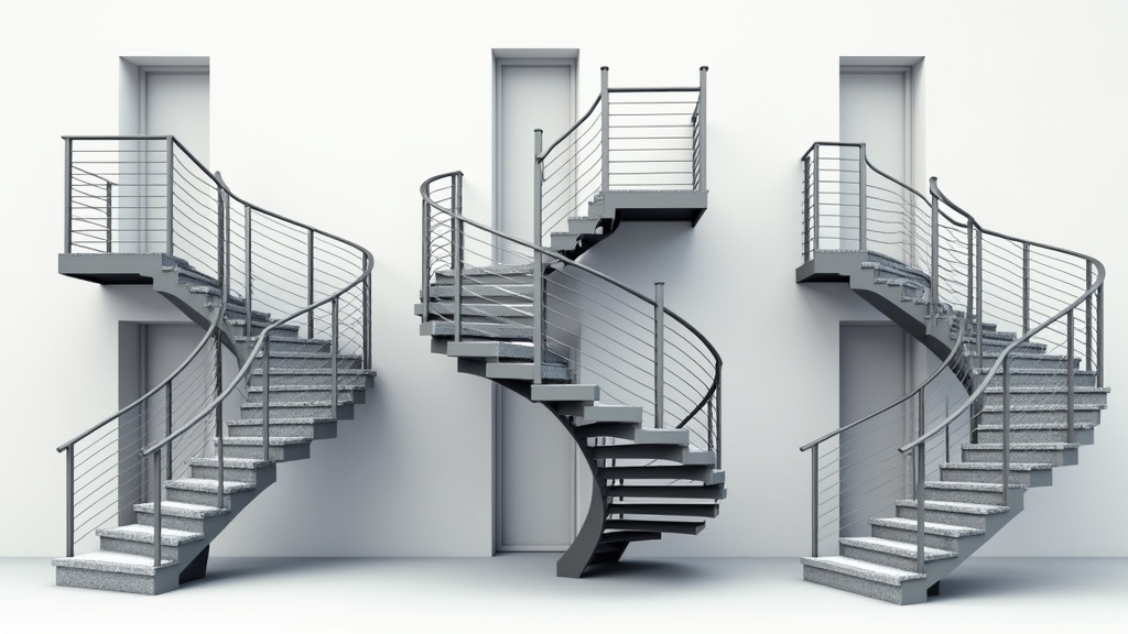 Différents types de monte-escaliers installés à Festubert : droit, tournant et extérieur