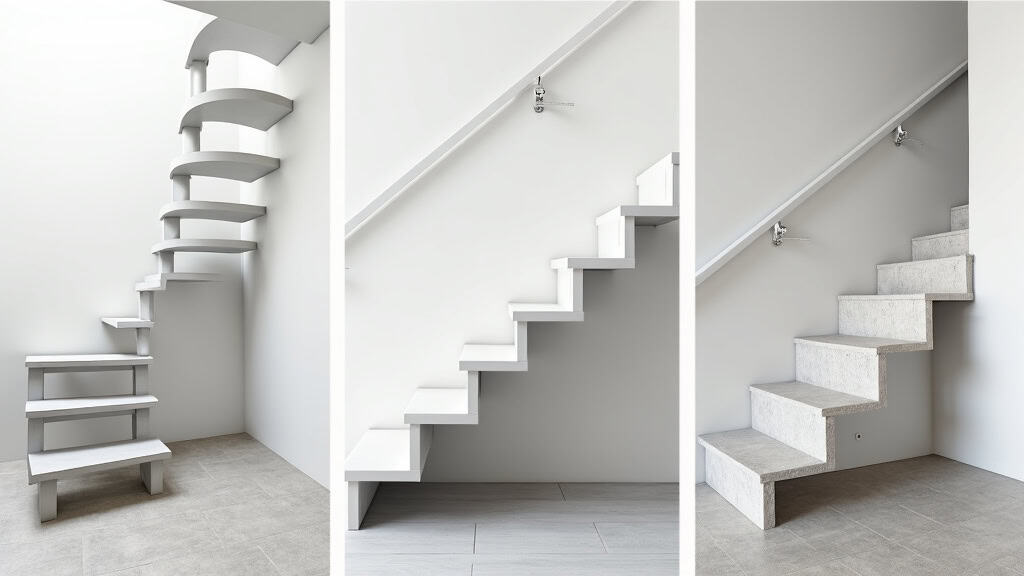 Différents types de monte-escaliers installés dans une maison à Yquelon : droit, tournant et extérieur