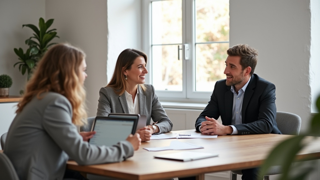 Discussion avec un conseiller pour un devis de monte-escalier à L