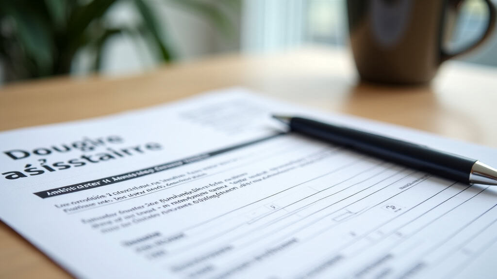 Documentation sur les aides financières pour un monte-escalier, posée sur une table à côté d