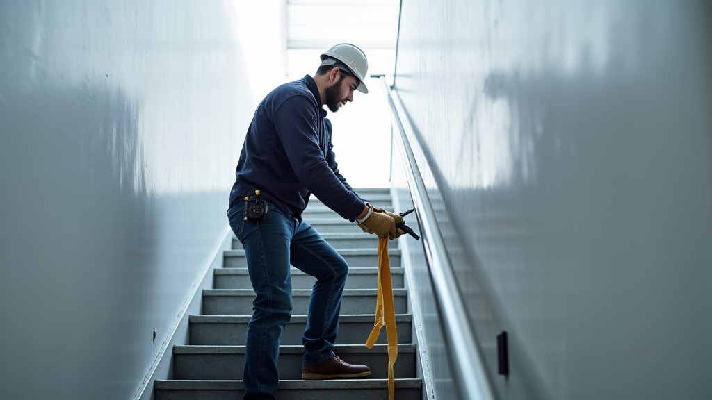 Entretien annuel d’un monte-escalier par un technicien à Crottet