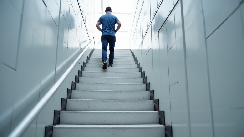 Étude d’un escalier par un technicien à Saint-Philippe