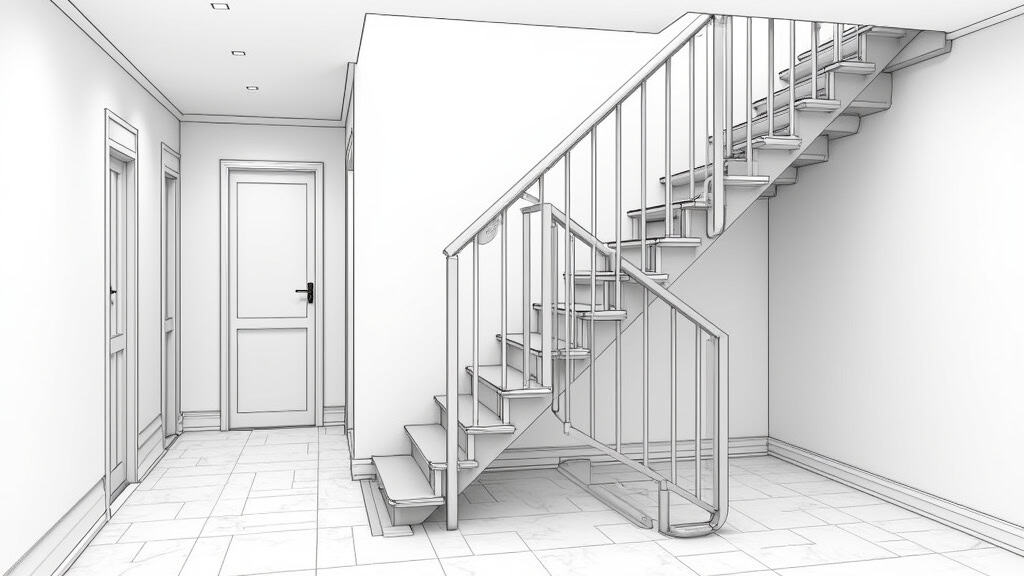 Étude technique d’un escalier par un installateur à Hombourg