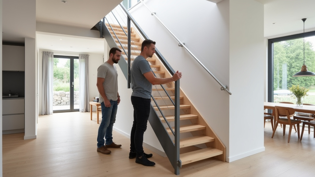 Expert en train de mesurer un escalier pour une installation sur mesure à Niederschaeffolsheim