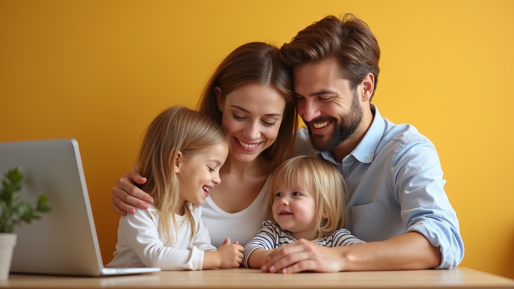 Famille heureuse avec le devis d