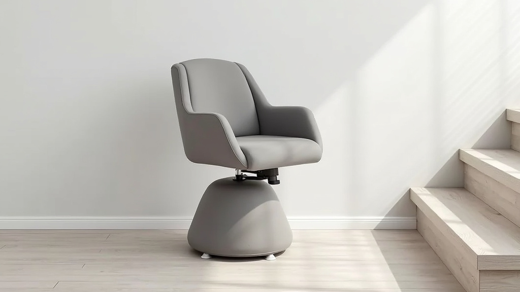 Fauteuil monte-escalier avec siège pivotant en position d