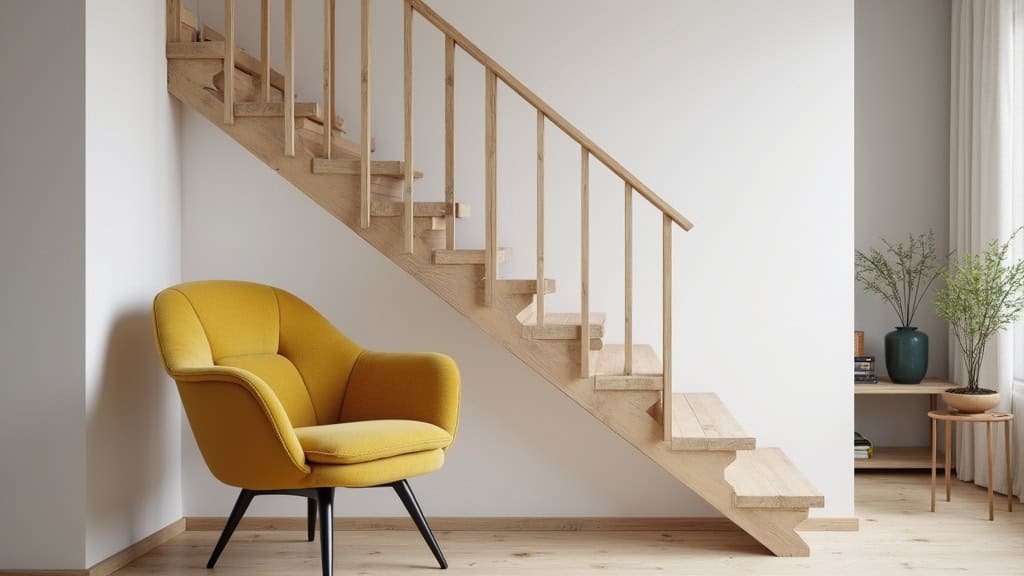 Fauteuil monte-escalier en cours d’utilisation dans une maison d’Écouché-les-Vallées