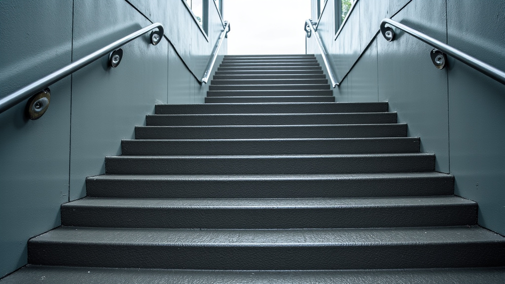 Fonctionnement d’un monte-escalier extérieur par temps de pluie à Blamont