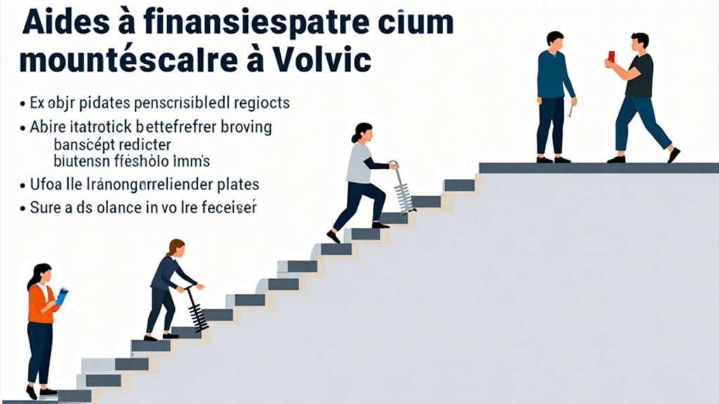 Infographie illustrant les différentes aides financières pour un monte-escalier à Volvic