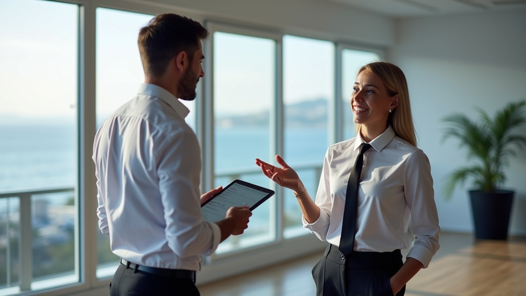 Installateur en train de discuter avec un client à Cannes