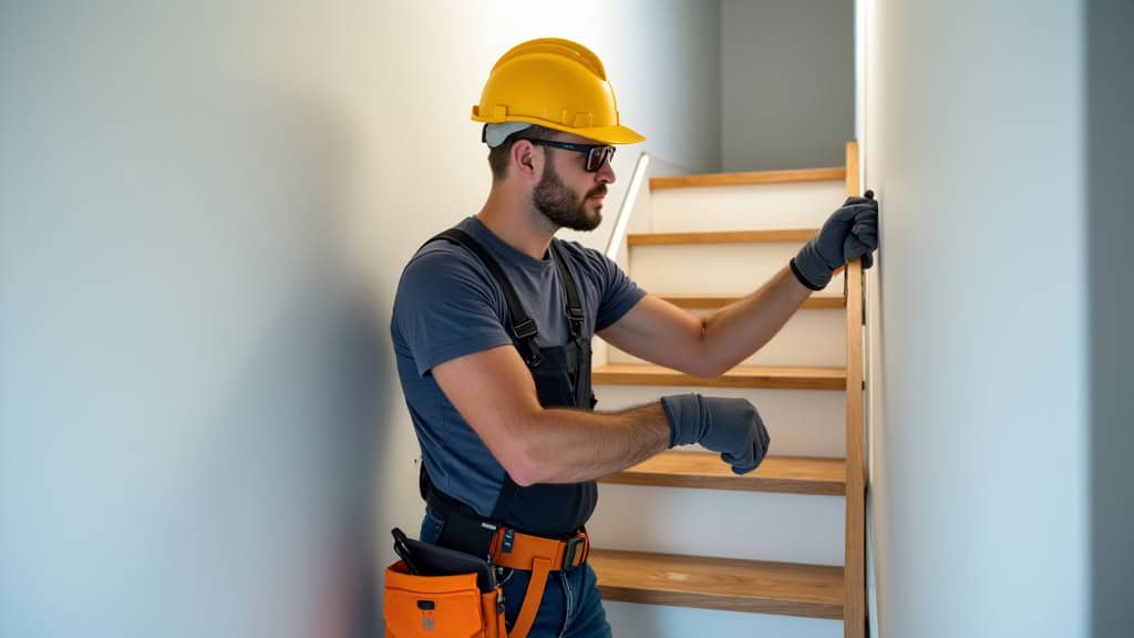 Installateur professionnel en train de poser un monte-escalier à Toulouges