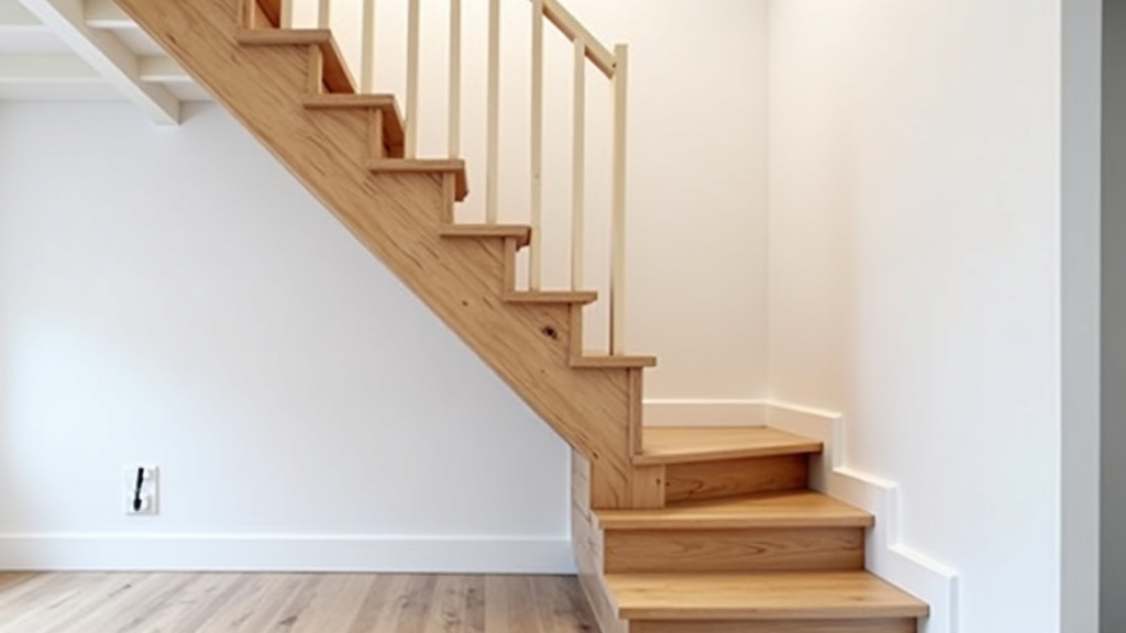 Installation d’un monte-escalier droit dans une habitation à Puiseaux, escalier en bois clair