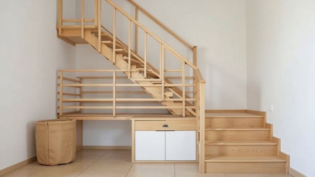 Installation d’un monte-escalier droit sur un escalier en bois à Keskastel