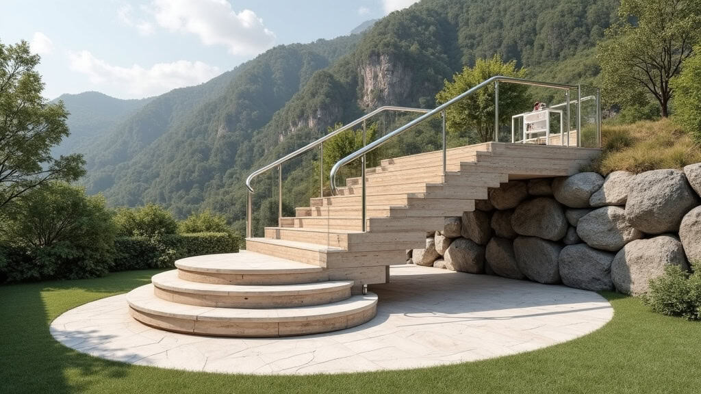 Installation d’un monte-escalier en colimaçon sur un escalier circulaire à Mirandol-Bourgnounac