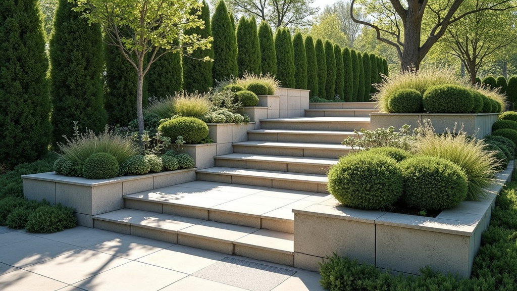 Installation d’un monte-escalier extérieur à Fleuré dans un jardin en pente