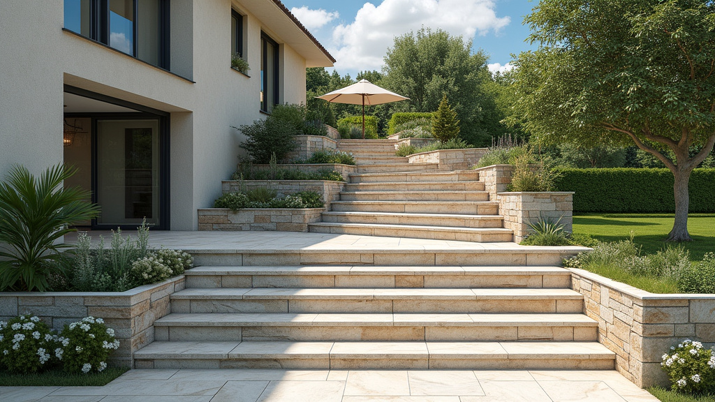 Installation d’un monte-escalier extérieur sur un escalier en pierre à Chabris
