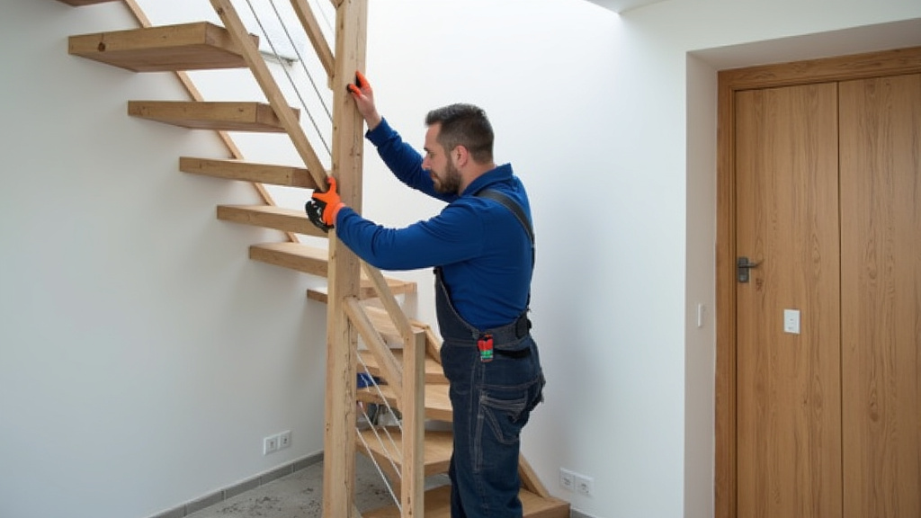 Installation d’un monte-escalier par un technicien à Landrecies