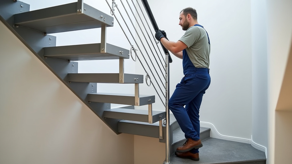 Installation d’un monte-escalier par un technicien à Le Cendre