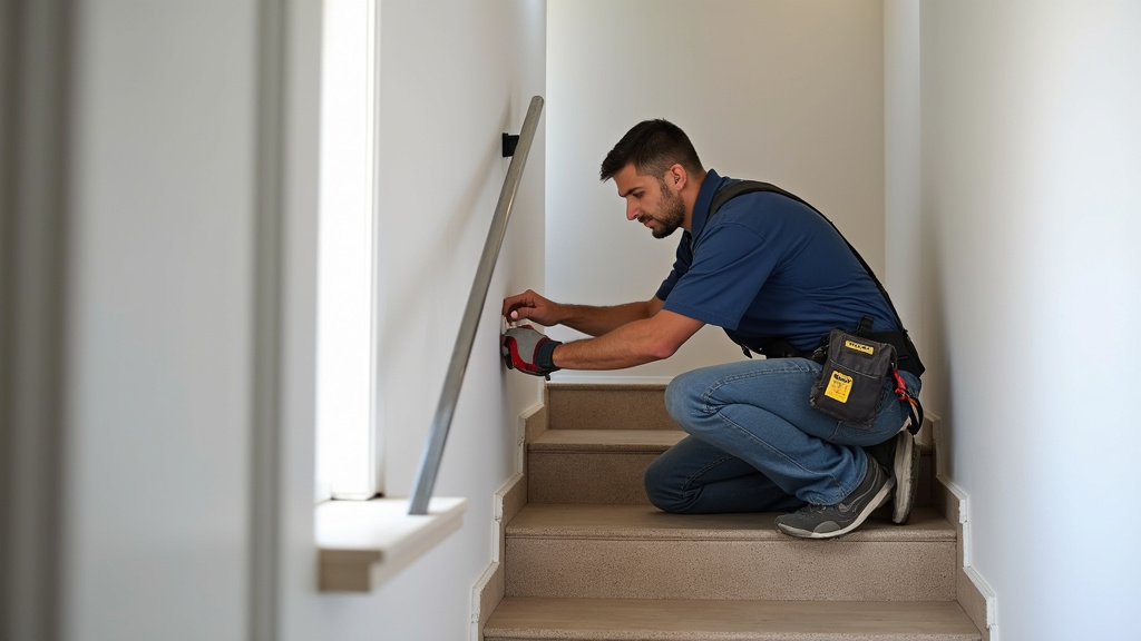 Installation d’un monte-escalier par un technicien à Mont