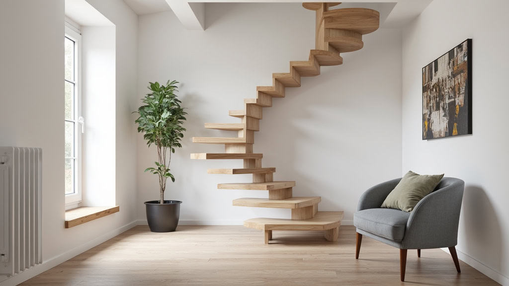 Installation d’un monte-escalier tournant dans une maison à Lucinges