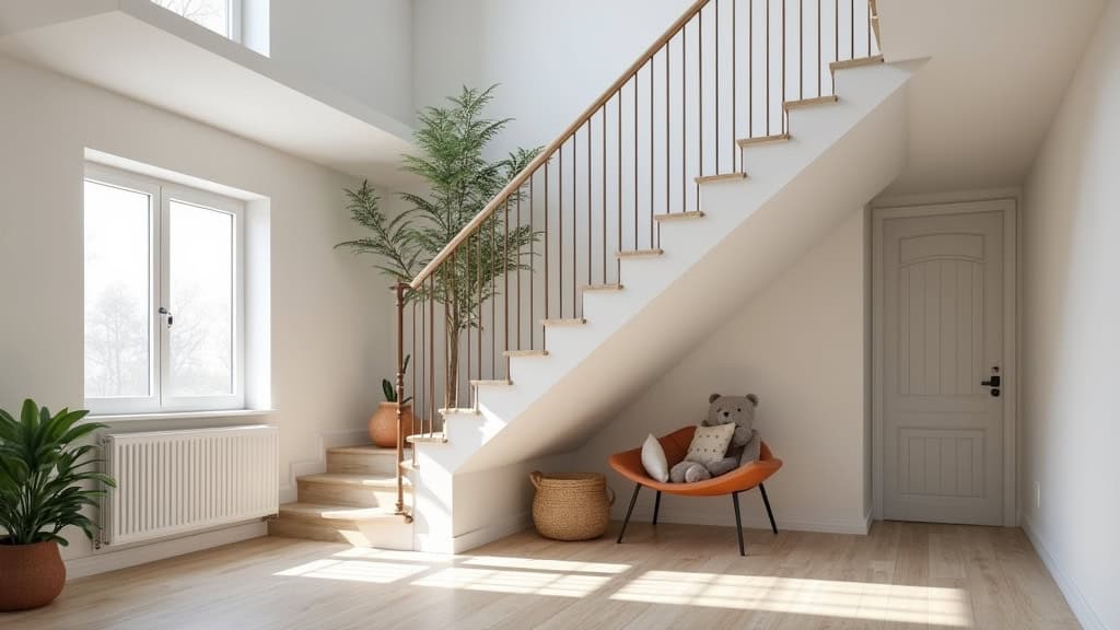 Installation d’un monte-escalier tournant sur un escalier avec palier à Lonrai