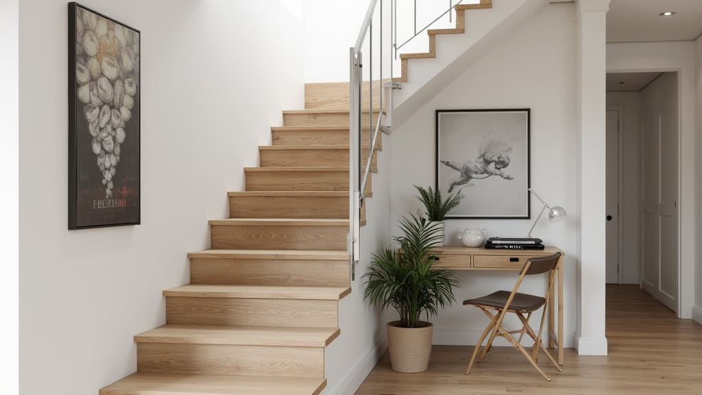 Installation d’un monte-escalier tournant sur un escalier avec palier à Montbazon