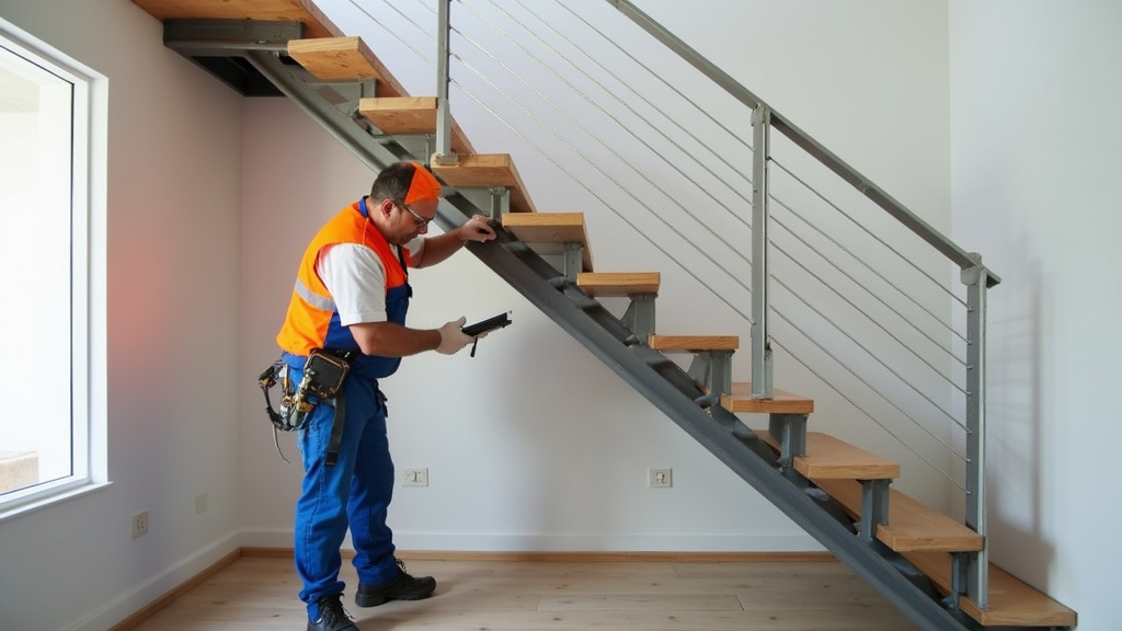 Intervention de maintenance sur un monte-escalier