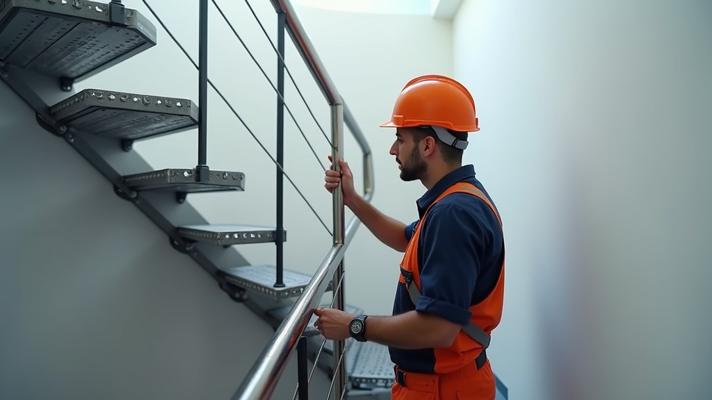 Maintenance d’un monte-escalier par un technicien