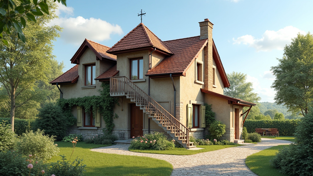 Maison ancienne en milieu rural avec monte-escalier installé à l