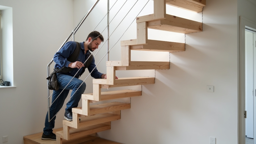 Montage d’un monte-escalier courbe à Hésingue par un technicien