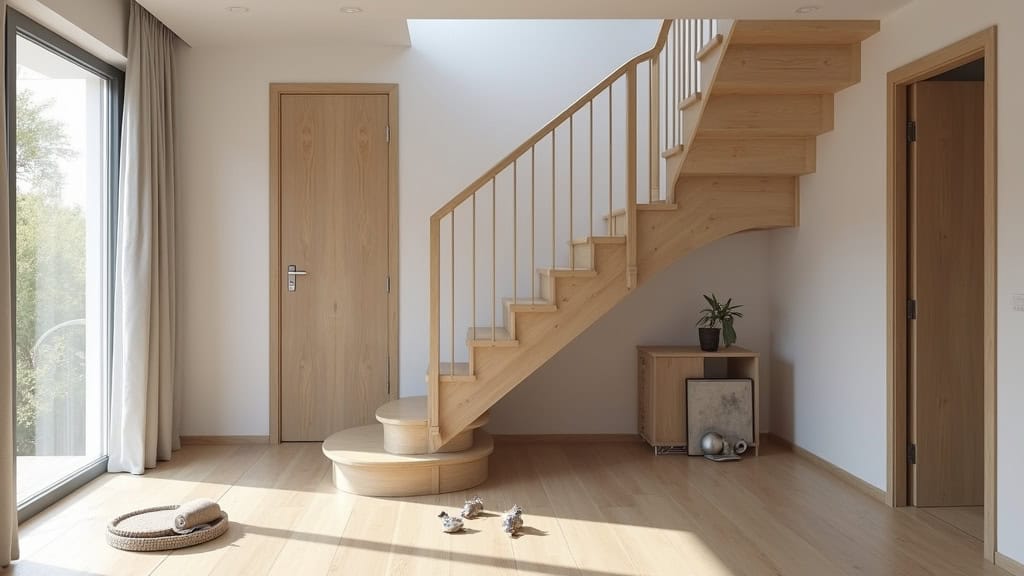 Montage d’un monte-escalier tournant dans une maison à Fay-aux-Loges 2025