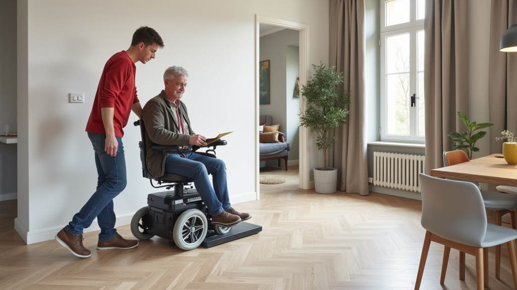 Montage d’une plateforme élévatrice pour fauteuil roulant dans une maison à Camblain-Châtelain