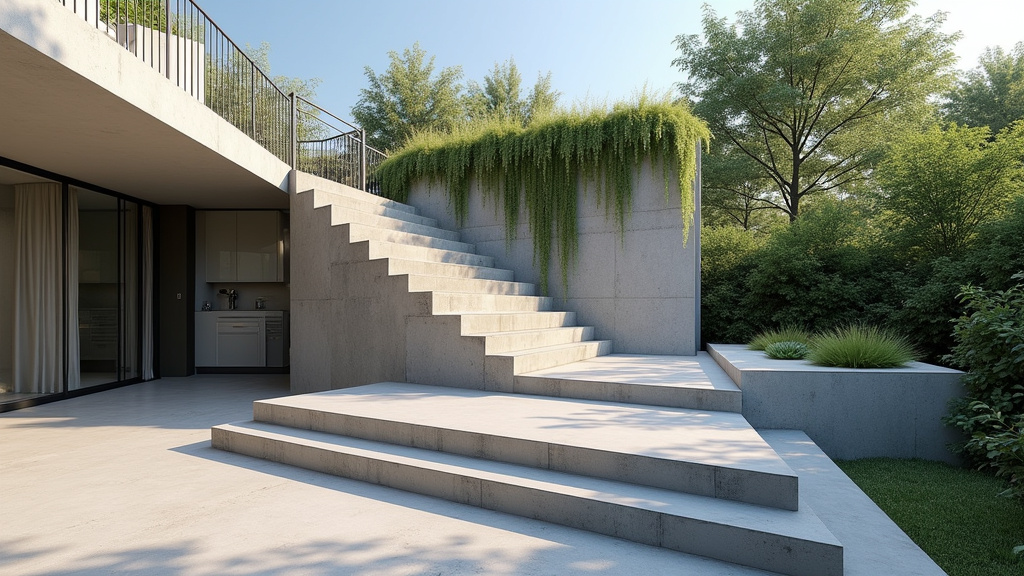 Monte escalier à plateforme installé sur un escalier extérieur à Allouagne