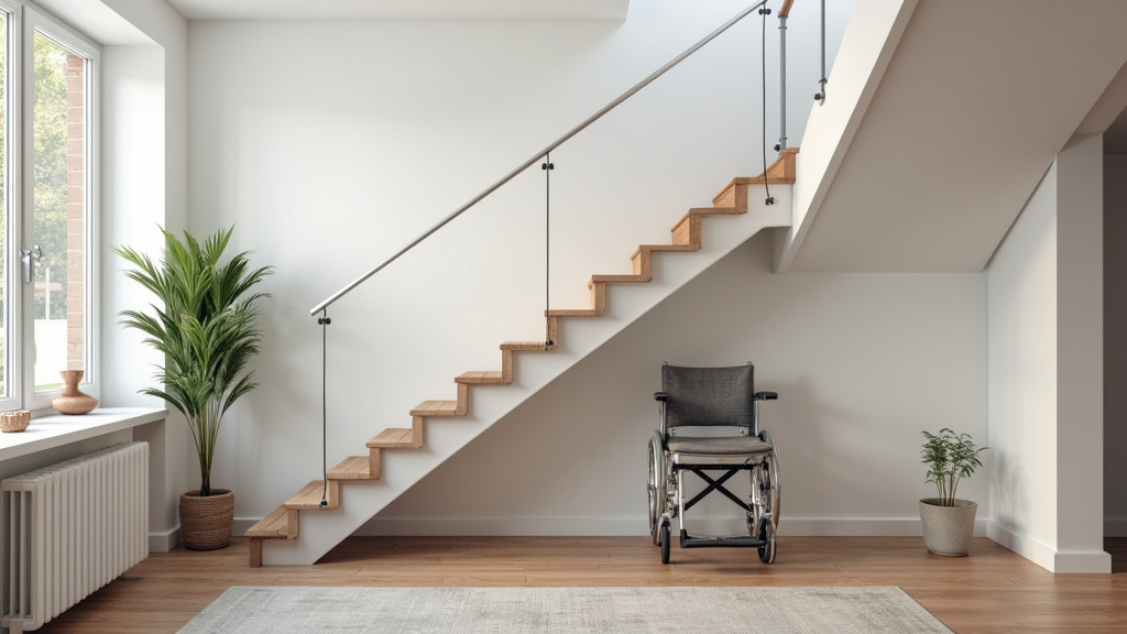 Monte-escalier adapté pour fauteuil roulant dans une maison à Héricourt