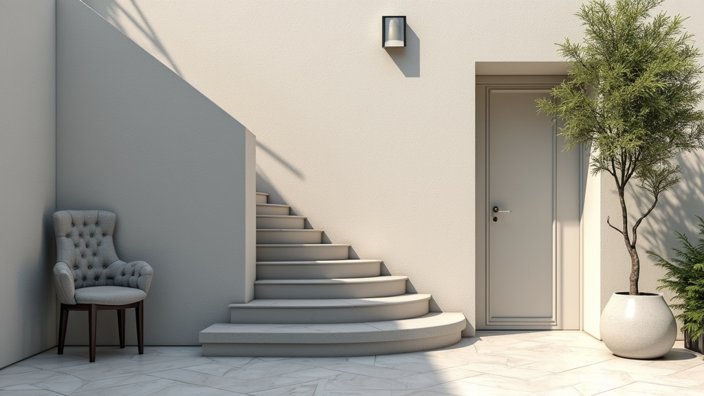 Monte-escalier avec siège replié contre le mur à Briord