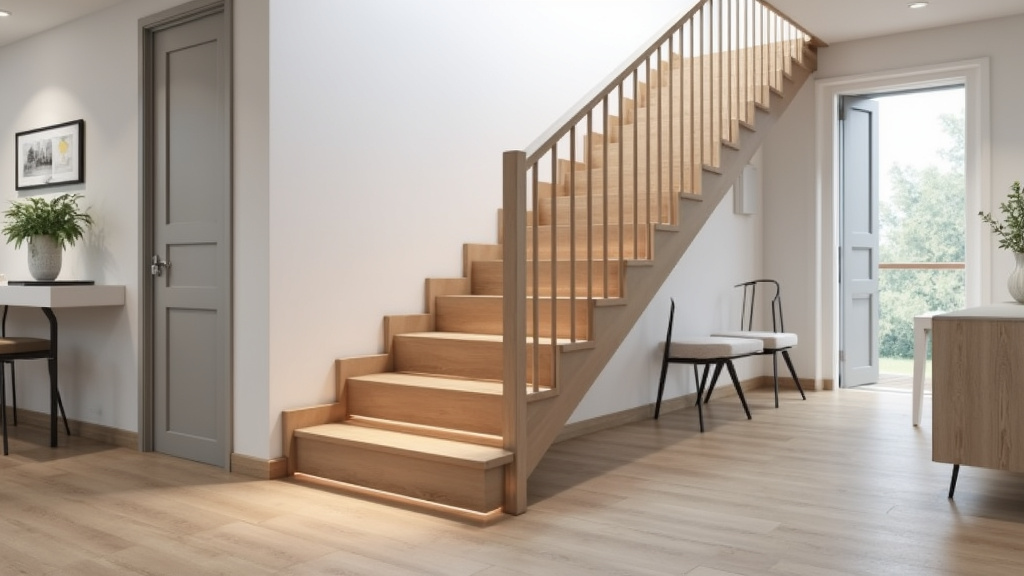 Monte-escalier compact installé sur un escalier étroit à Beaupuy