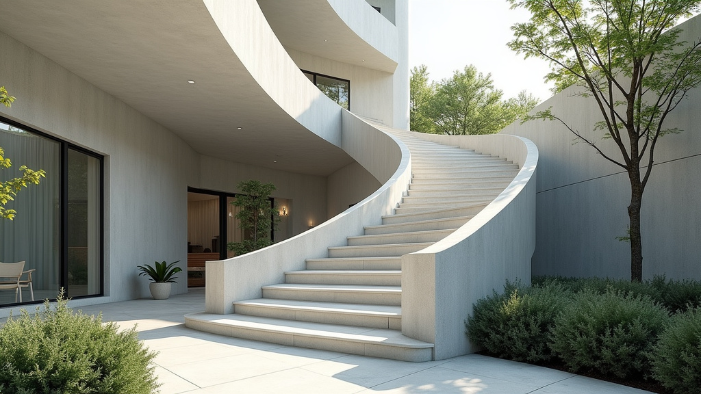 Monte escalier courbe en cours d