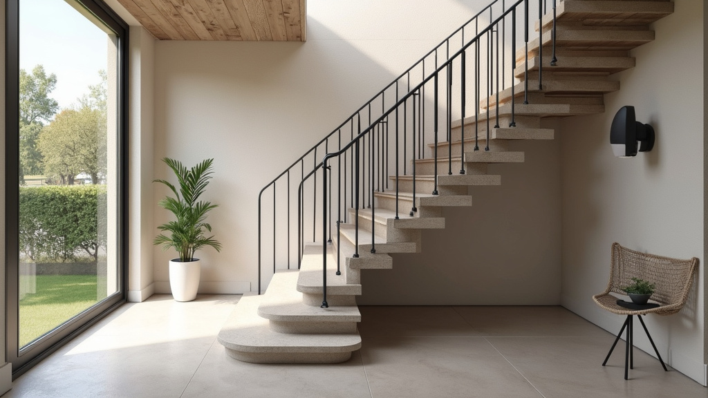Monte escalier courbe installé dans un escalier en colimaçon à Grigny