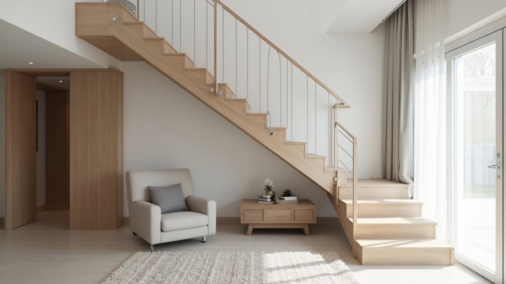 Monte-escalier design et discret installé dans une maison contemporaine à Maisons-Alfort