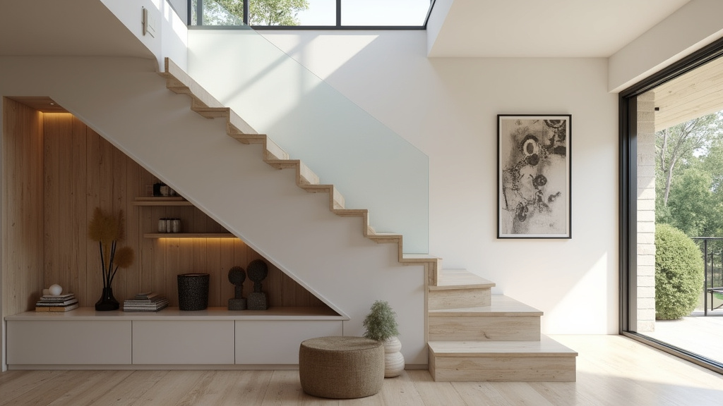 Monte-escalier design intégré dans un intérieur moderne à Aspach-le-Bas