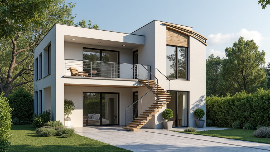 Monte-escalier d’extérieur installé devant une maison à Livry-Louvercy